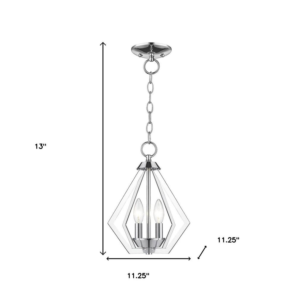 Silver Two Light Metal Dimmable Chandelier With Shades HomeRoots