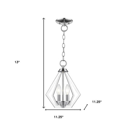 Silver Two Light Metal Dimmable Chandelier With Shades HomeRoots