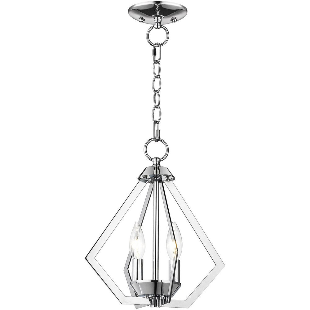 Silver Two Light Metal Dimmable Chandelier With Shades HomeRoots