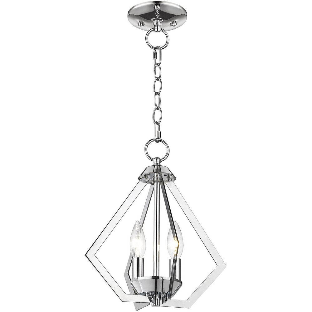 Silver Two Light Metal Dimmable Chandelier With Shades HomeRoots