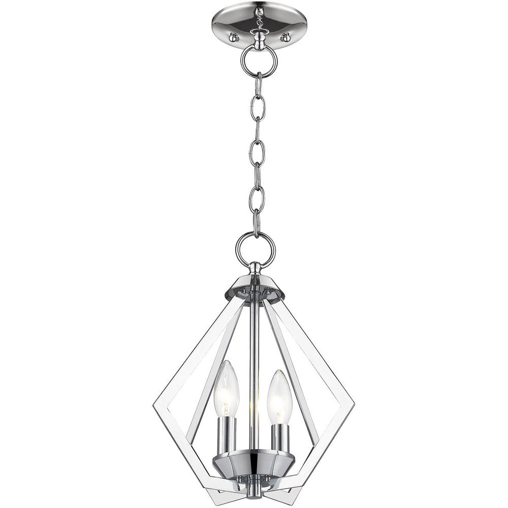 Silver Two Light Metal Dimmable Chandelier With Shades HomeRoots