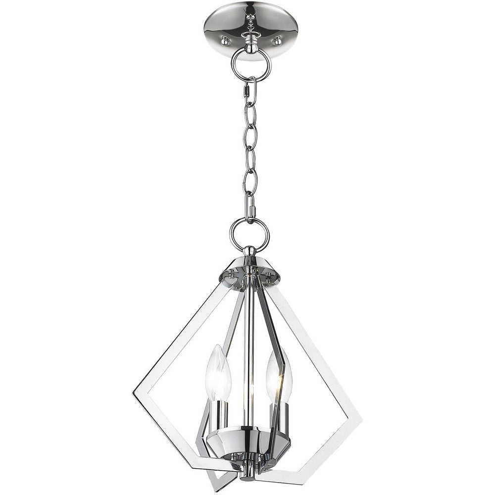 Silver Two Light Metal Dimmable Chandelier With Shades HomeRoots