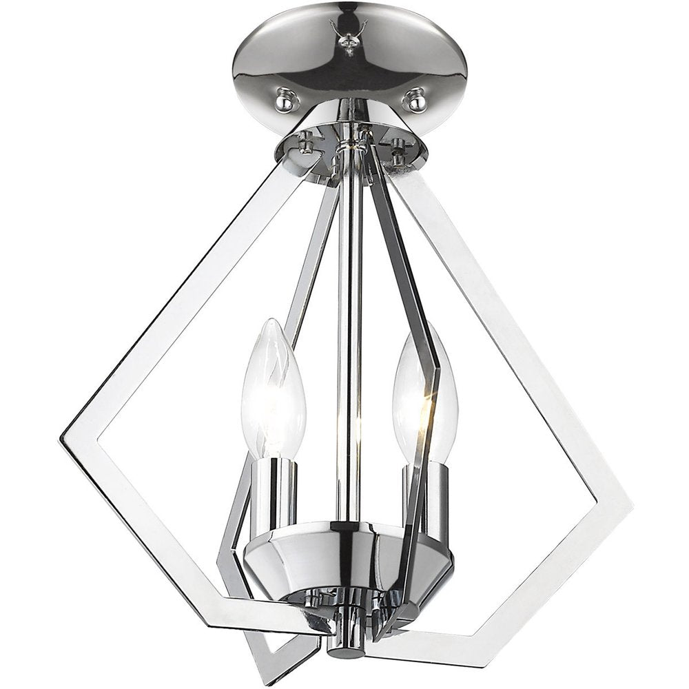 Silver Two Light Metal Dimmable Chandelier With Shades HomeRoots