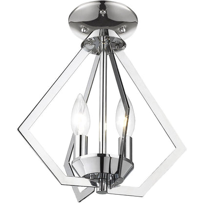 Silver Two Light Metal Dimmable Chandelier With Shades HomeRoots