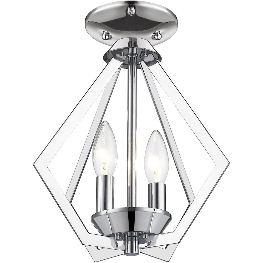 Silver Two Light Metal Dimmable Chandelier With Shades HomeRoots