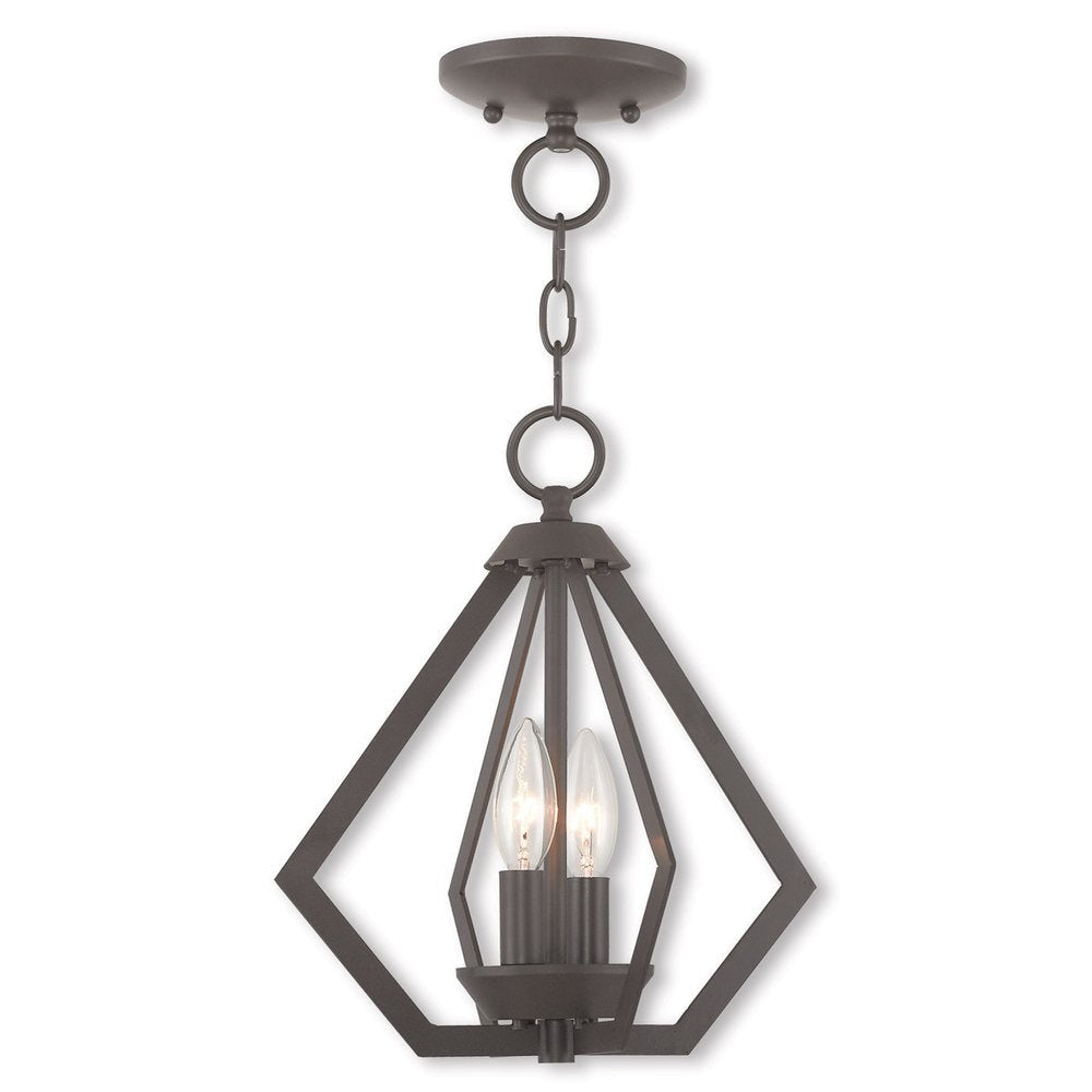 Bronze Two Light Metal Dimmable Chandelier With Shades HomeRoots