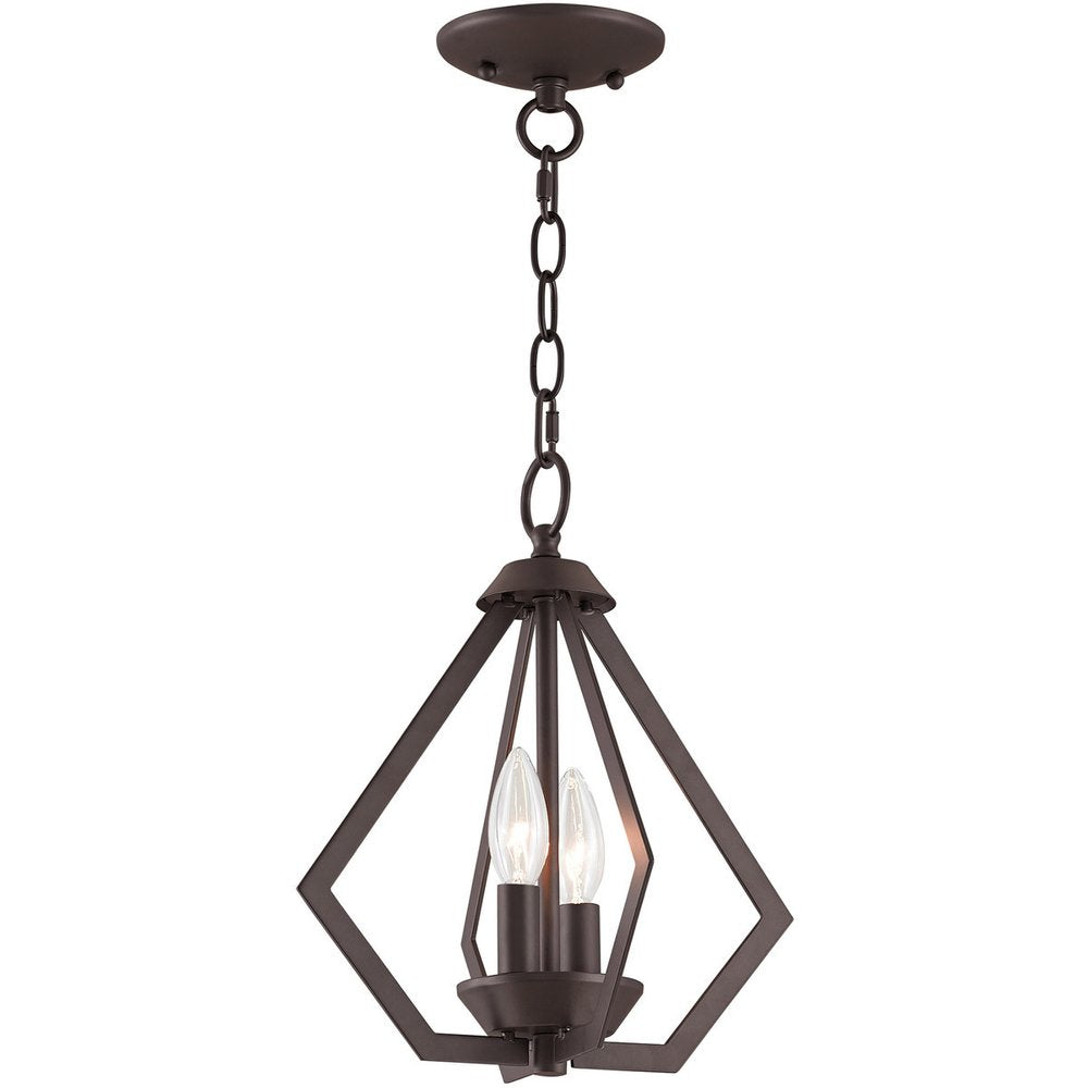 Bronze Two Light Metal Dimmable Chandelier With Shades HomeRoots