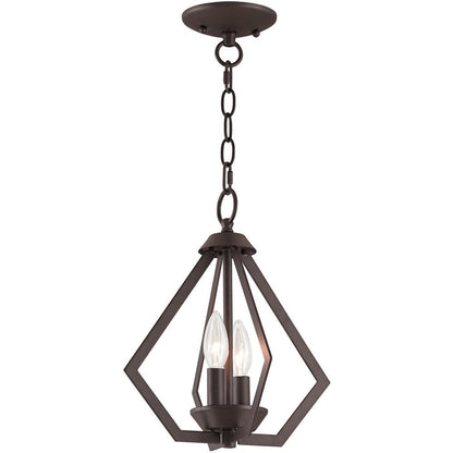 Bronze Two Light Metal Dimmable Chandelier With Shades HomeRoots