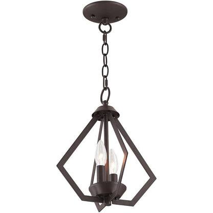 Bronze Two Light Metal Dimmable Chandelier With Shades HomeRoots