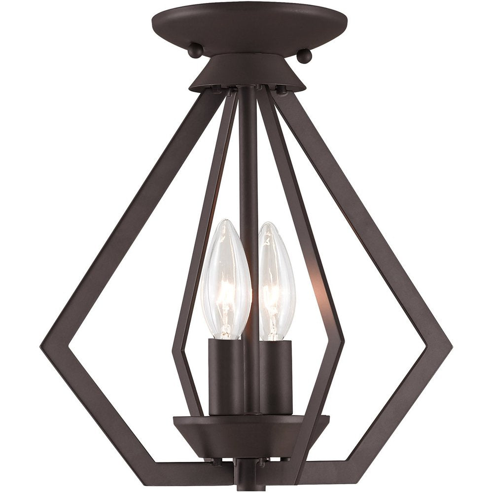 Bronze Two Light Metal Dimmable Chandelier With Shades HomeRoots