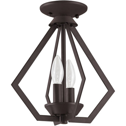 Bronze Two Light Metal Dimmable Chandelier With Shades HomeRoots