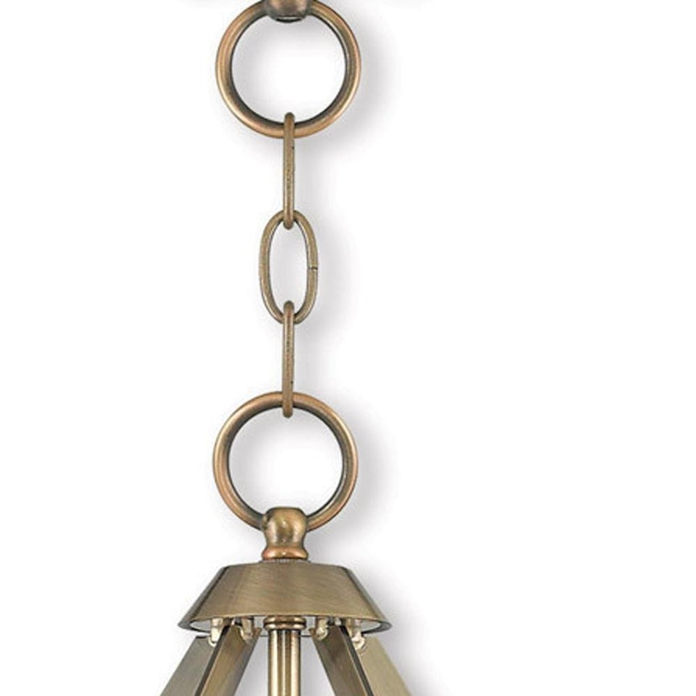 Antiqued Brass Three Light Metal Dimmable Chandelier With Shades HomeRoots