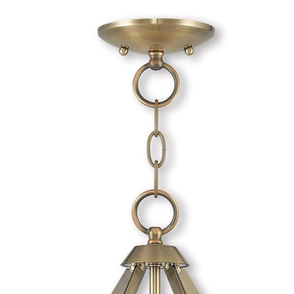 Antiqued Brass Three Light Metal Dimmable Chandelier With Shades HomeRoots