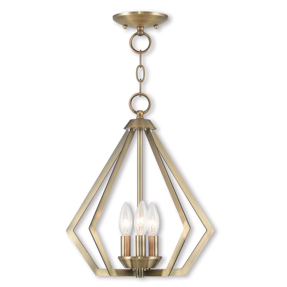 Antiqued Brass Three Light Metal Dimmable Chandelier With Shades HomeRoots