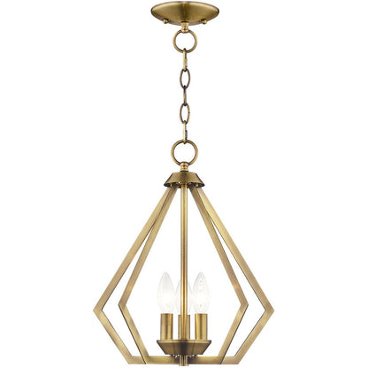 Antiqued Brass Three Light Metal Dimmable Chandelier With Shades HomeRoots
