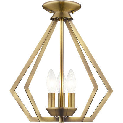 Antiqued Brass Three Light Metal Dimmable Chandelier With Shades HomeRoots