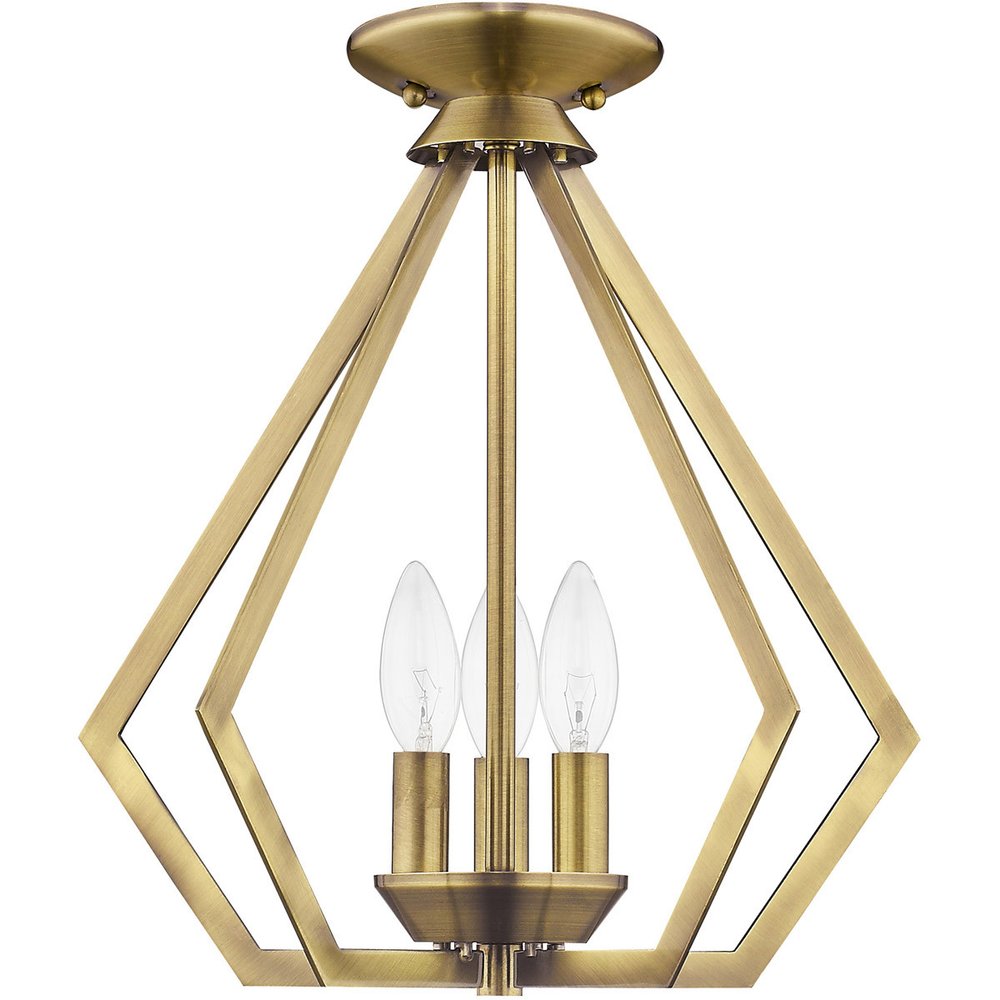 Antiqued Brass Three Light Metal Dimmable Chandelier With Shades HomeRoots