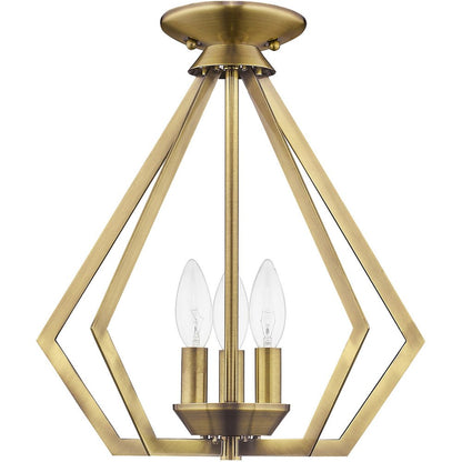 Antiqued Brass Three Light Metal Dimmable Chandelier With Shades HomeRoots