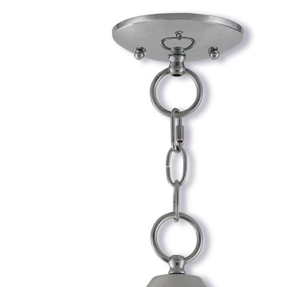 Silver Three Light Metal Dimmable Chandelier With Shades HomeRoots