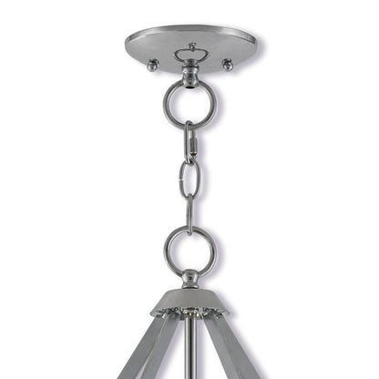 Silver Three Light Metal Dimmable Chandelier With Shades HomeRoots