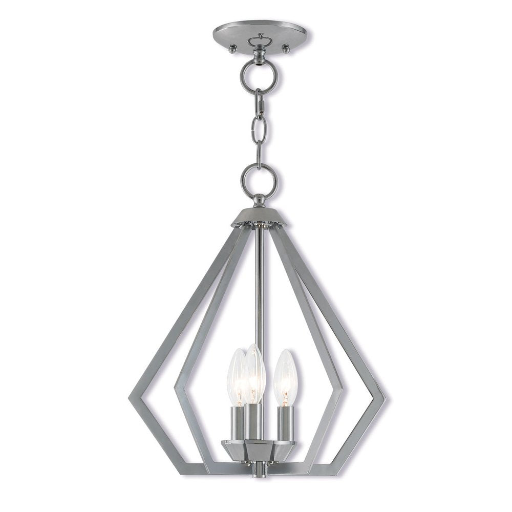 Silver Three Light Metal Dimmable Chandelier With Shades HomeRoots