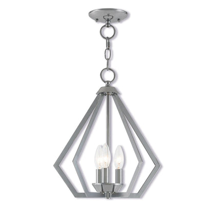 Silver Three Light Metal Dimmable Chandelier With Shades HomeRoots