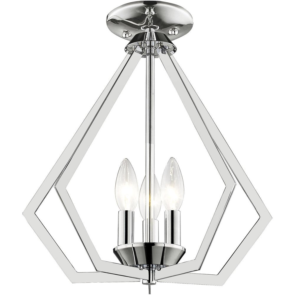 Silver Three Light Metal Dimmable Chandelier With Shades HomeRoots