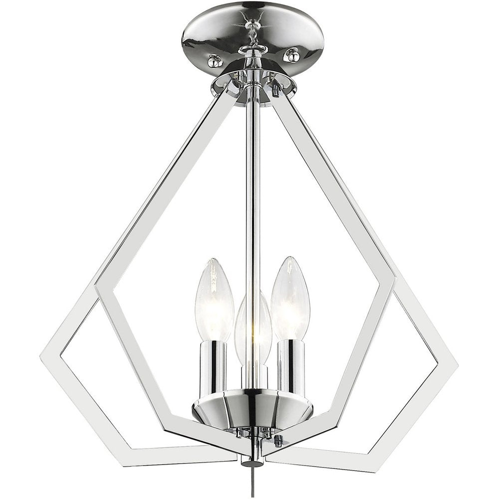 Silver Three Light Metal Dimmable Chandelier With Shades HomeRoots