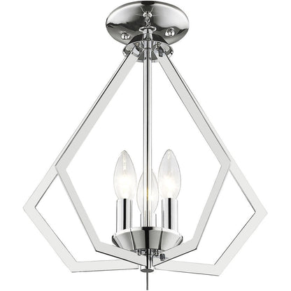 Silver Three Light Metal Dimmable Chandelier With Shades HomeRoots