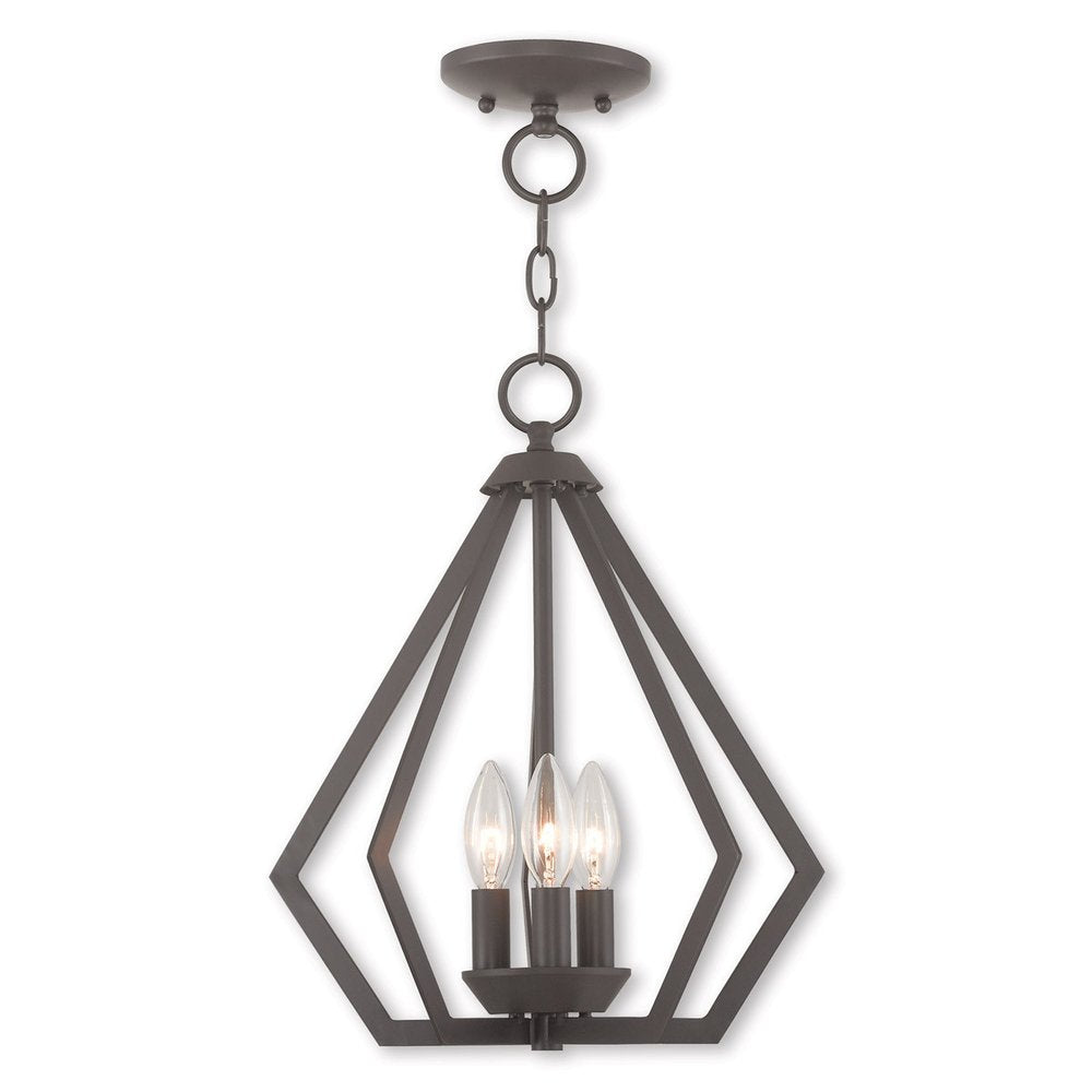 Bronze Three Light Metal Dimmable Chandelier With Shades HomeRoots