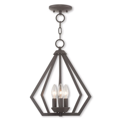 Bronze Three Light Metal Dimmable Chandelier With Shades HomeRoots