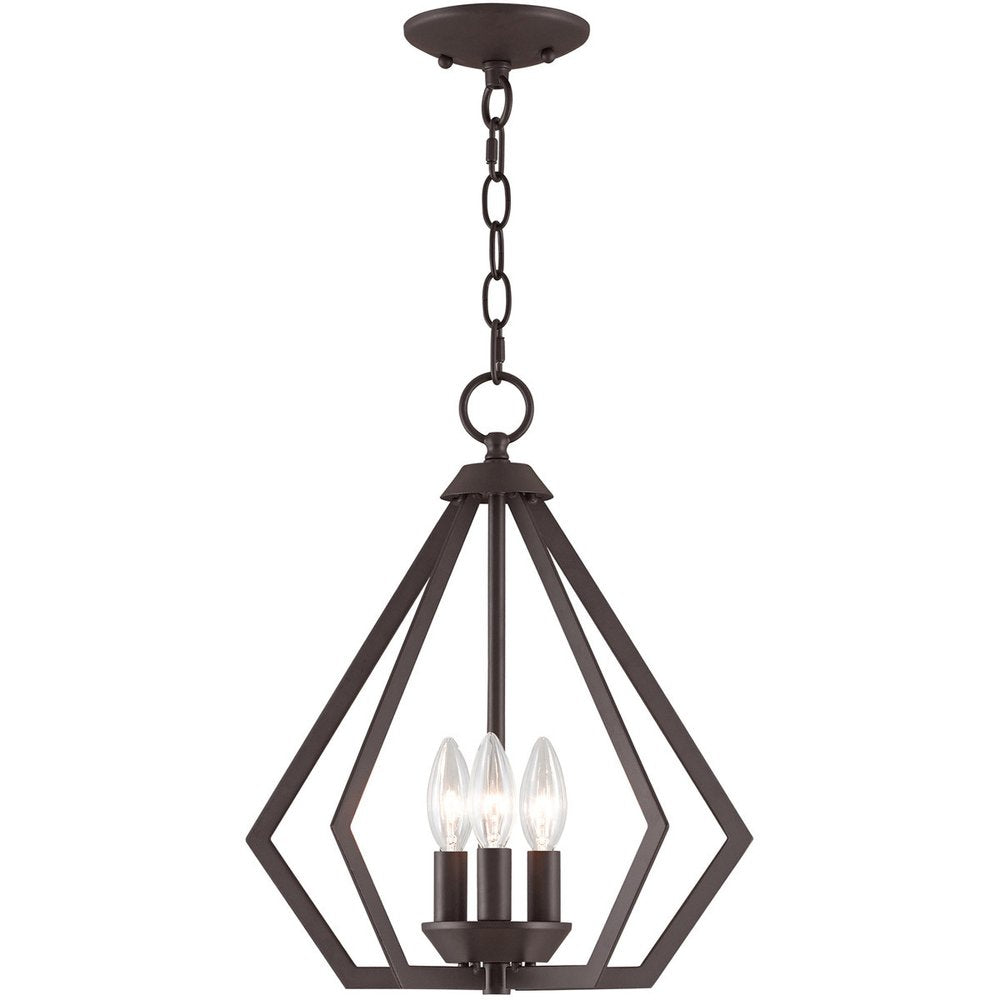 Bronze Three Light Metal Dimmable Chandelier With Shades HomeRoots