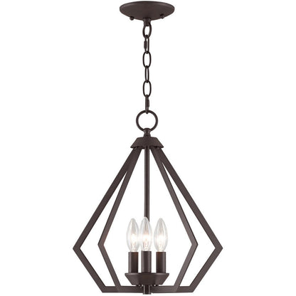 Bronze Three Light Metal Dimmable Chandelier With Shades HomeRoots
