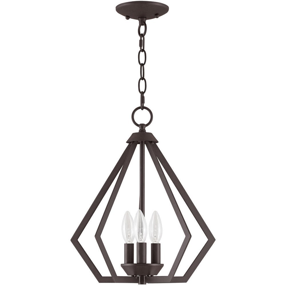 Bronze Three Light Metal Dimmable Chandelier With Shades HomeRoots