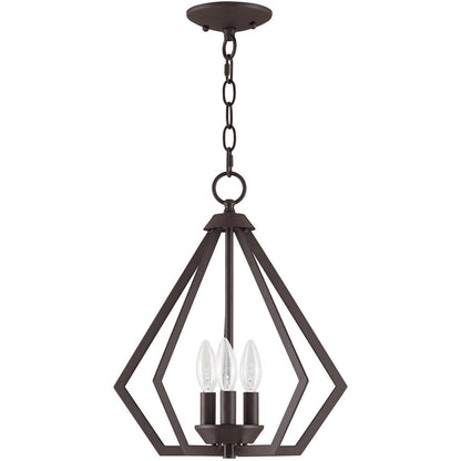 Bronze Three Light Metal Dimmable Chandelier With Shades HomeRoots