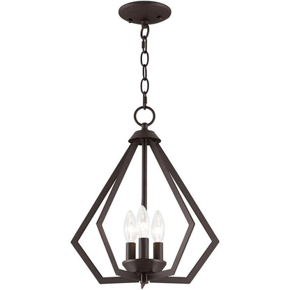 Bronze Three Light Metal Dimmable Chandelier With Shades HomeRoots