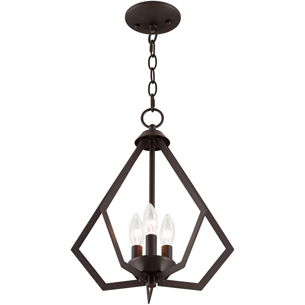 Bronze Three Light Metal Dimmable Chandelier With Shades HomeRoots