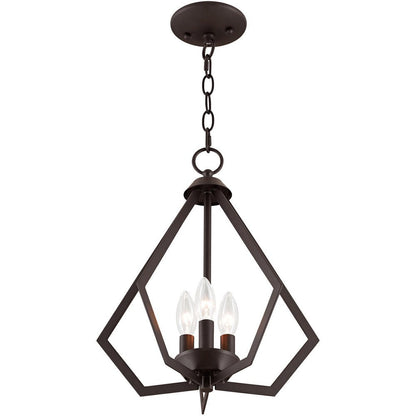Bronze Three Light Metal Dimmable Chandelier With Shades HomeRoots