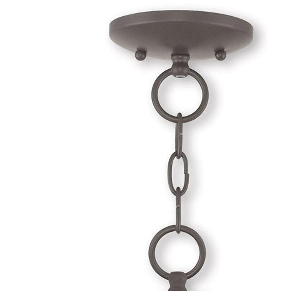Bronze Three Light Metal Dimmable Chandelier With Shades HomeRoots