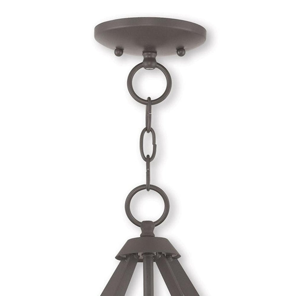 Bronze Three Light Metal Dimmable Chandelier With Shades HomeRoots