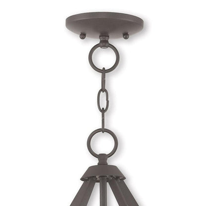 Bronze Three Light Metal Dimmable Chandelier With Shades HomeRoots