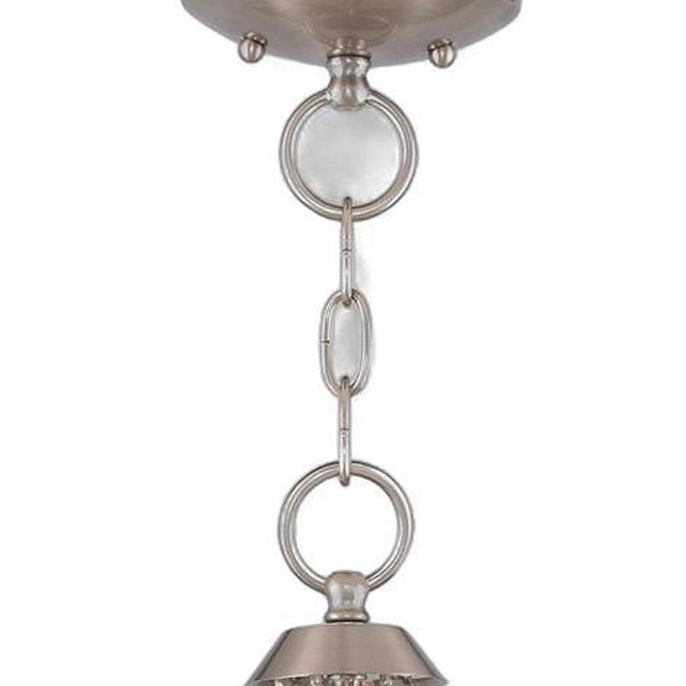 Nickel Three Light Metal Dimmable Chandelier With Shades HomeRoots