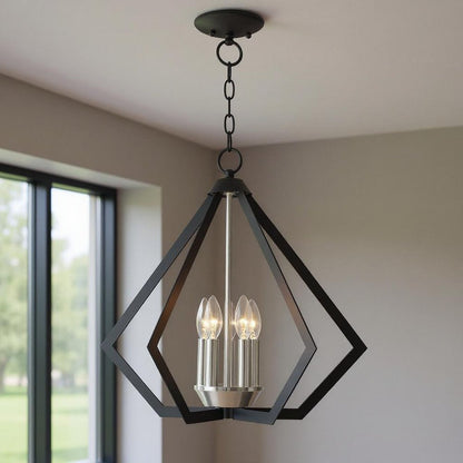 Black Five Light Metal Dimmable Chandelier With Shades HomeRoots
