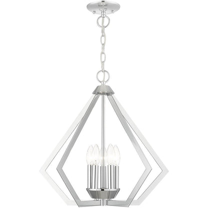 Silver Five Light Metal Dimmable Chandelier With Shades HomeRoots