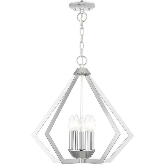 Silver Five Light Metal Dimmable Chandelier With Shades HomeRoots