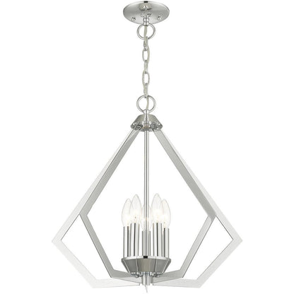 Silver Five Light Metal Dimmable Chandelier With Shades HomeRoots