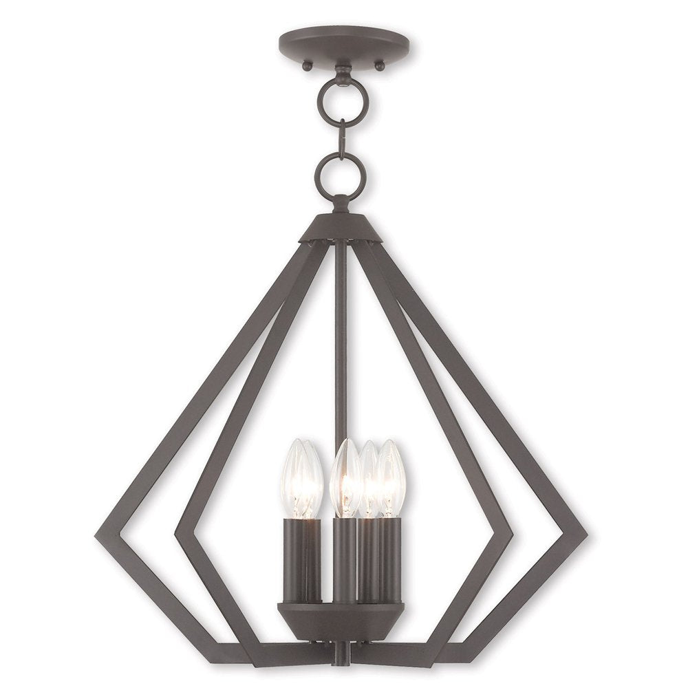 Bronze Five Light Metal Dimmable Chandelier With Shades HomeRoots