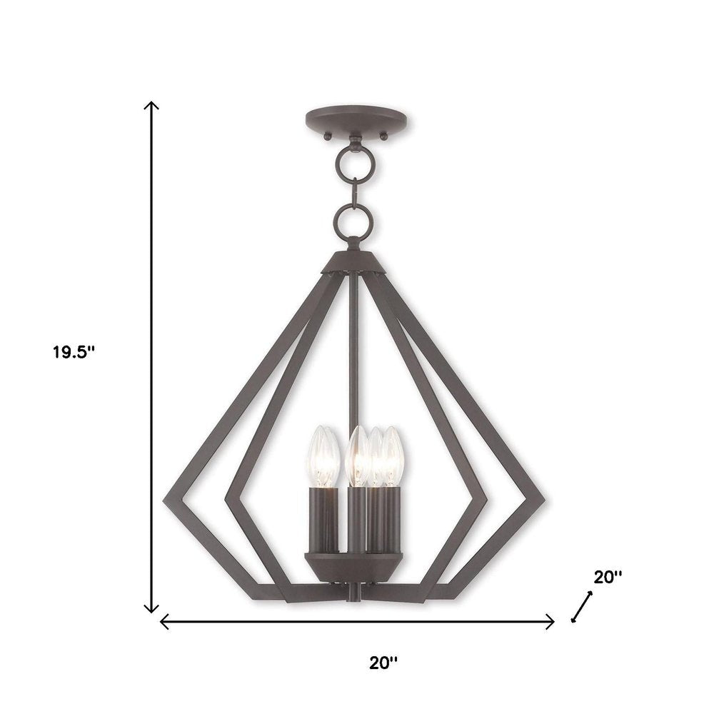Bronze Five Light Metal Dimmable Chandelier With Shades HomeRoots