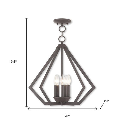 Bronze Five Light Metal Dimmable Chandelier With Shades HomeRoots