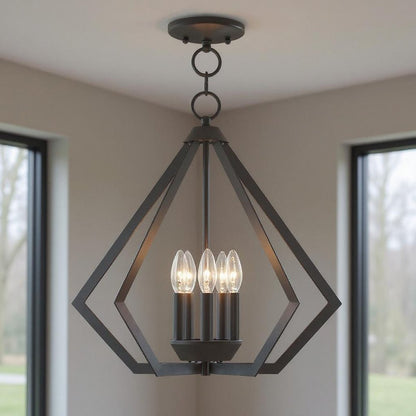 Bronze Five Light Metal Dimmable Chandelier With Shades HomeRoots